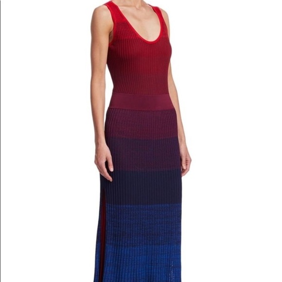 Elizabeth and James Red Blue Ombré Maxi Dress Sz S - Picture 8 of 8